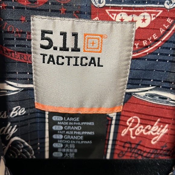 5.11 Tactical Beer theme summer snap button shirt. Like new. - Picture 2 of 5